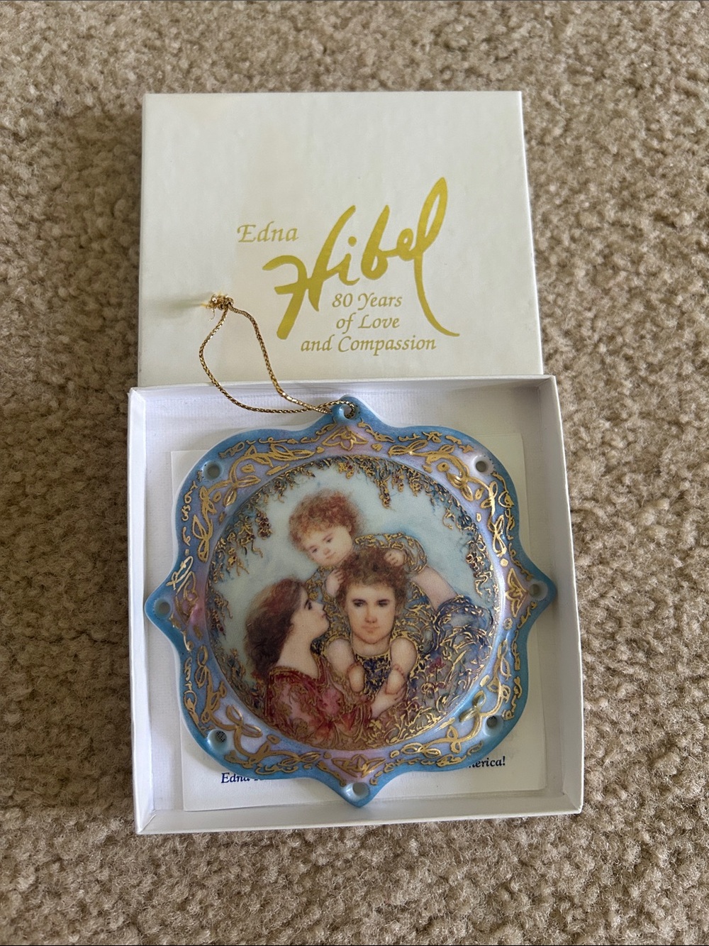 Vintage-1997 Hibel The wonder of Family Porcelain Collector Ornament